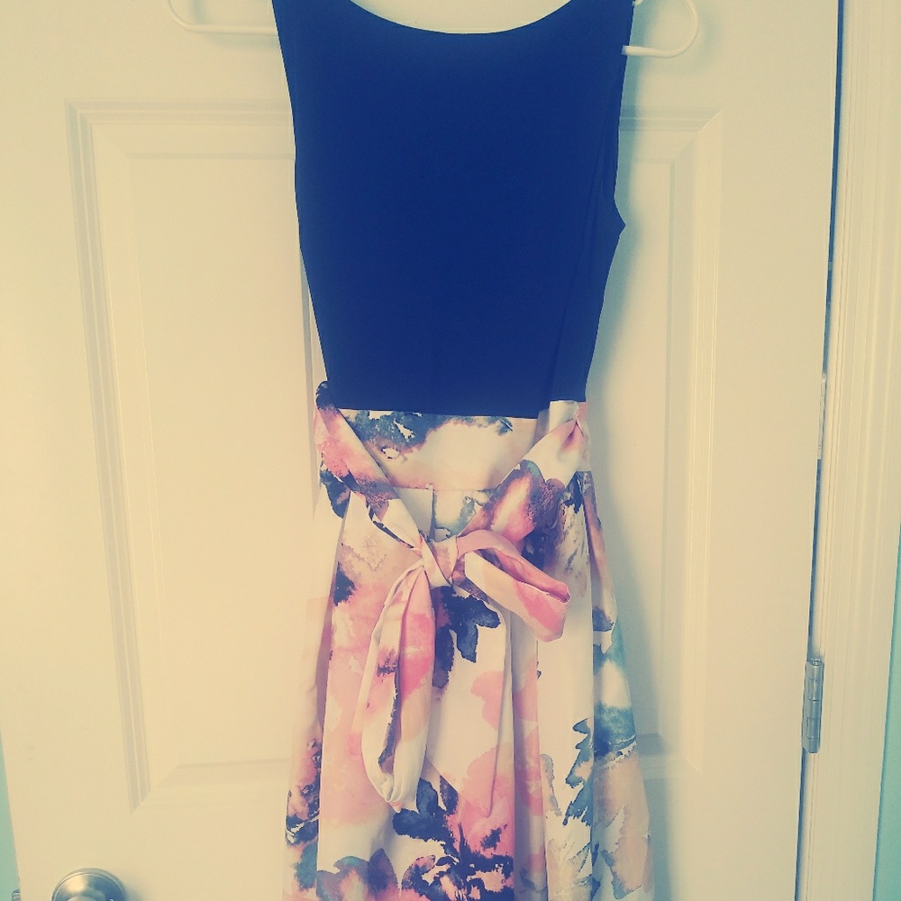Navy floral dress